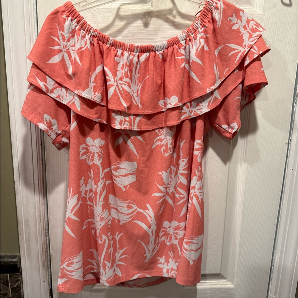 Charter Club Pink Ruched Ruffled Blouse - Picture 4 of 4